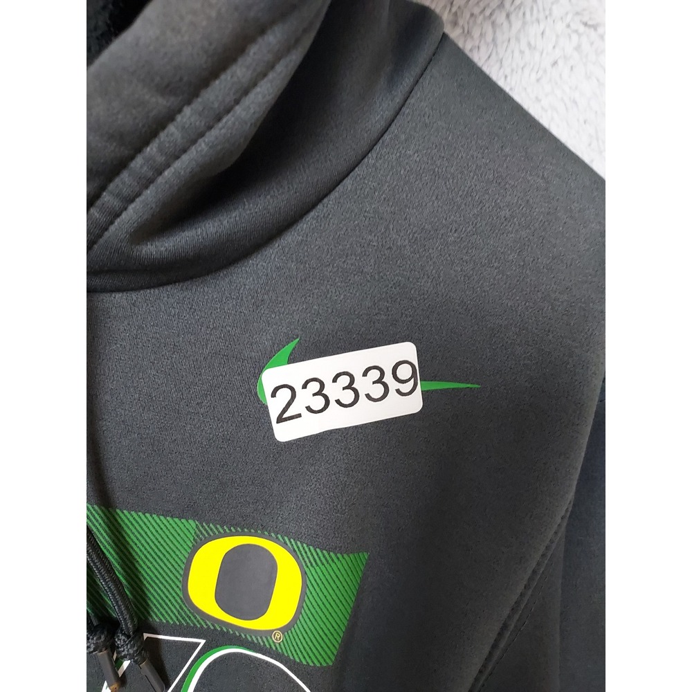 Oregon Ducks Hoodie Mens Small Nike NCAA On Field Dri Fit Fleece Black Gray S - Picture 10 of 10